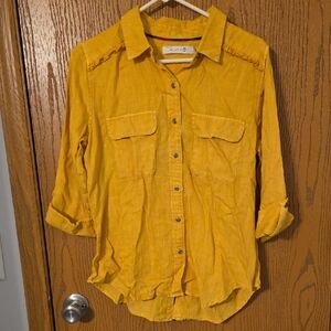 Billy T Mustard Yellow Button-Up Shirt